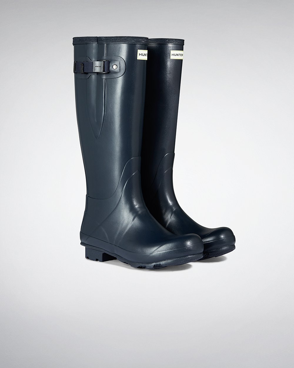 Botas De Altas Hunter Hombre Norris Field Side Adjustable - Azul Marino - Argentina 5709LEHKJ